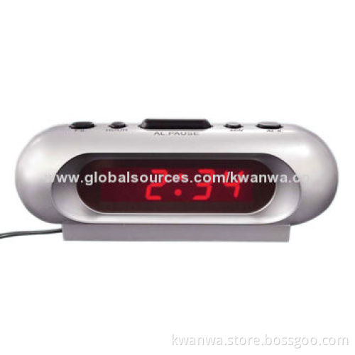 Shenzhen Latest Design LED Table Alarm Clock with Power Outlet, OEM Orders Accepted